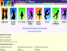 Tablet Screenshot of coloursofdance.com